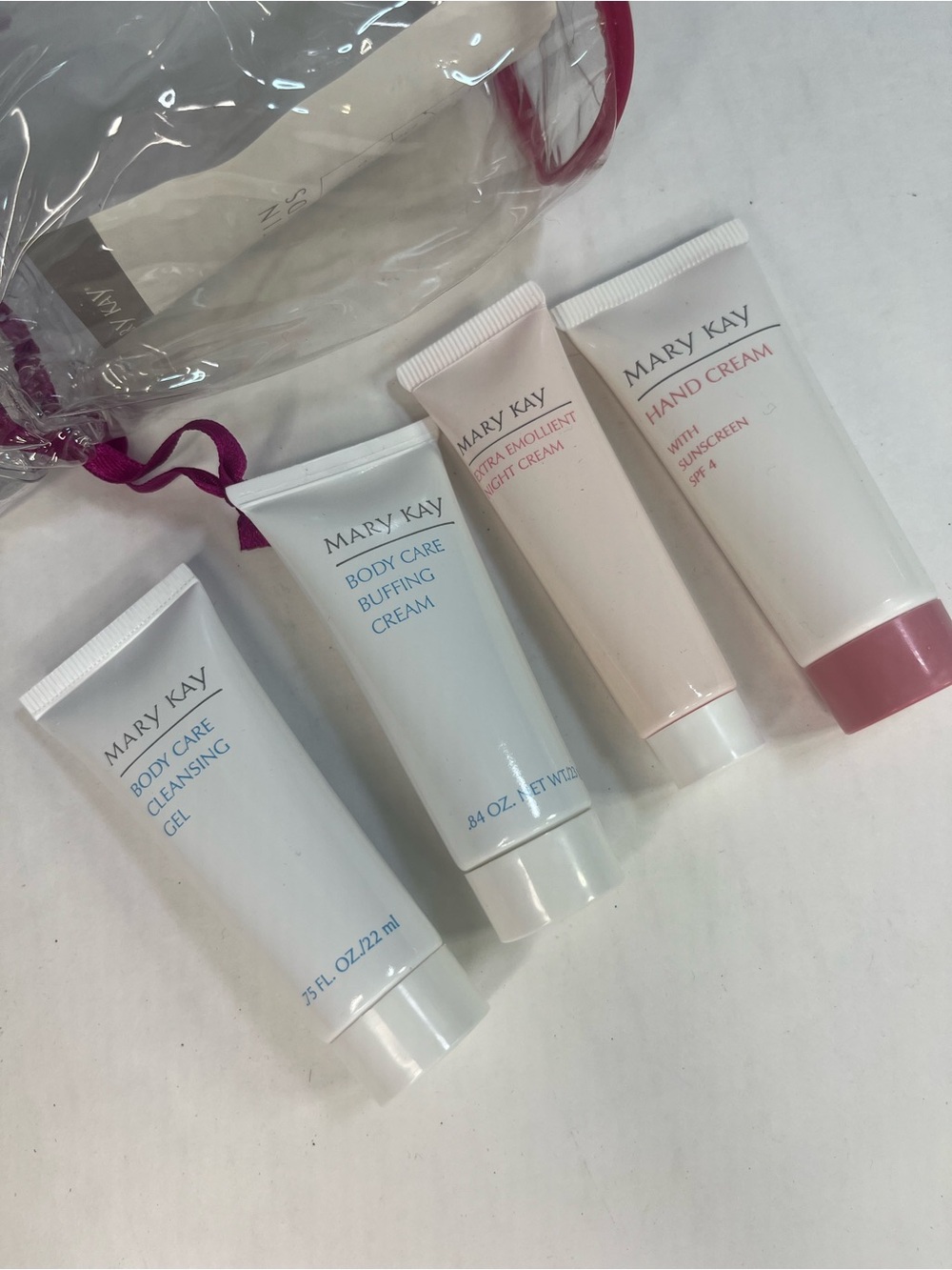 Mary Kay Mini Skincare Set in White and Light Pink Tubes